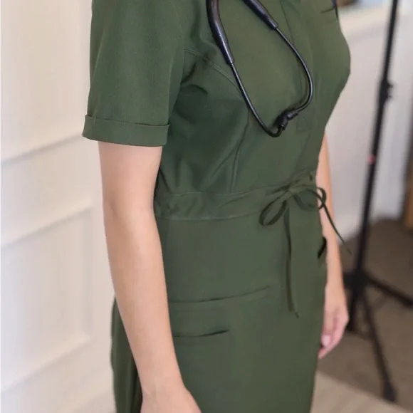 Olive Green C Saucy Scrub Dress Original Collection - Picture 2 of 8